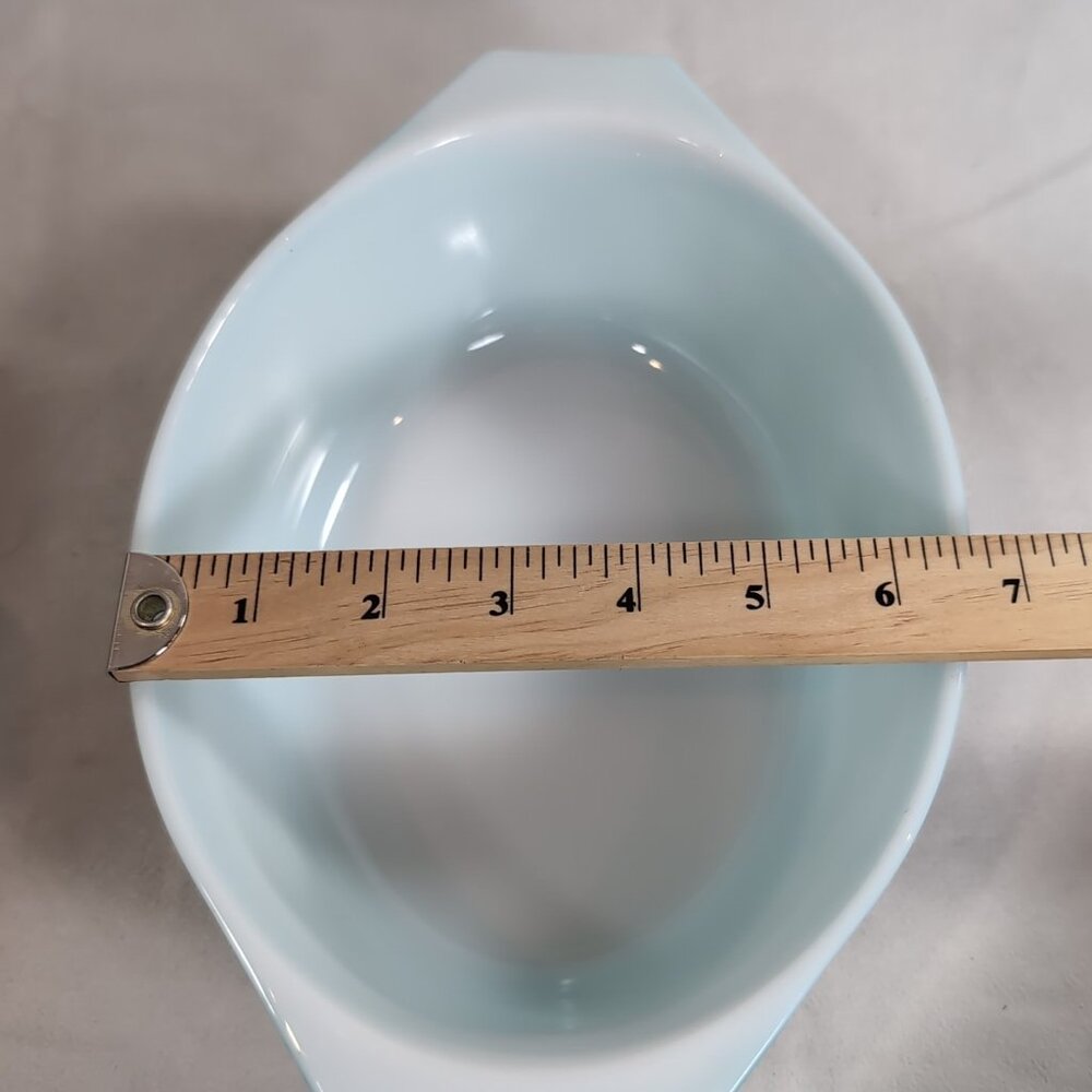 PYREX USA 1 1/2 Qt Casserole Dish 043 Turquoise Snowflake Vintage NO LID Oval - Picture 14 of 15